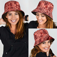Hawaii Breadfruit Palaka Bucket Hat Ulaula Maile Lei LT9 - Polynesian Pride