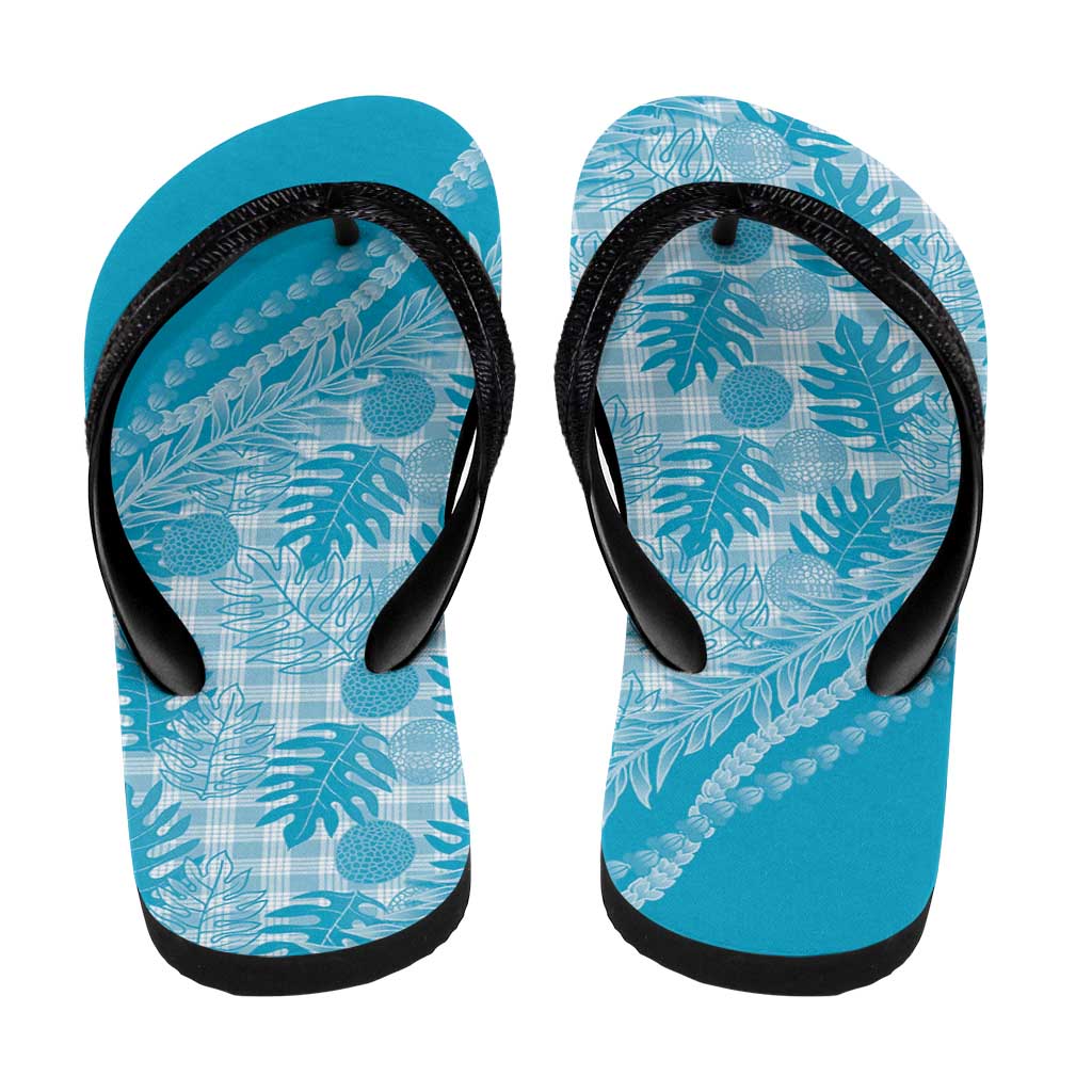 Hawaii Breadfruit Palaka Flip Flops Polu Maile Lei LT9 - Polynesian Pride