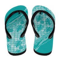 Hawaii Breadfruit Palaka Flip Flops Polu Opal Maile Lei LT9 - Polynesian Pride