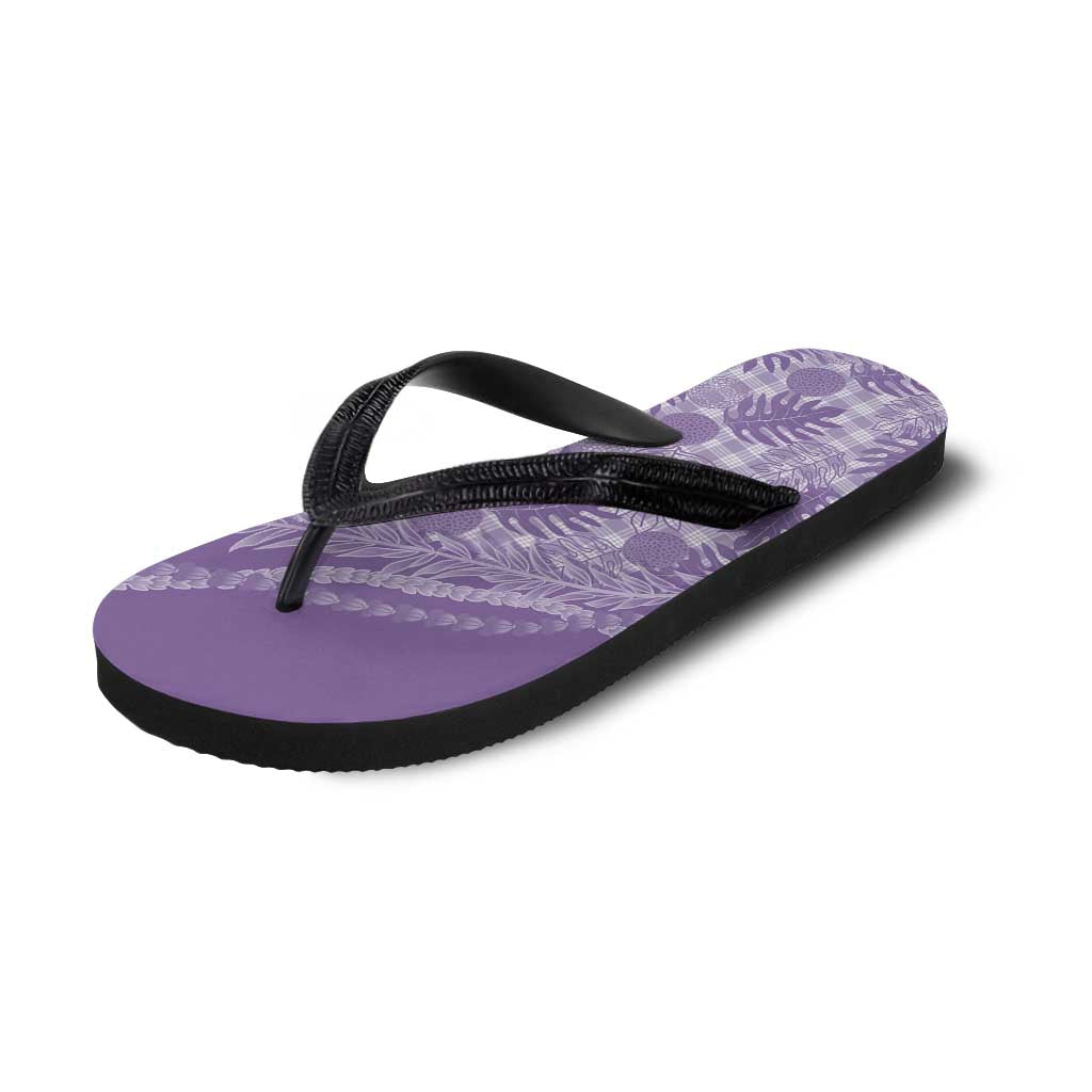 Hawaii Breadfruit Palaka Flip Flops Poni Maile Lei LT9 - Polynesian Pride