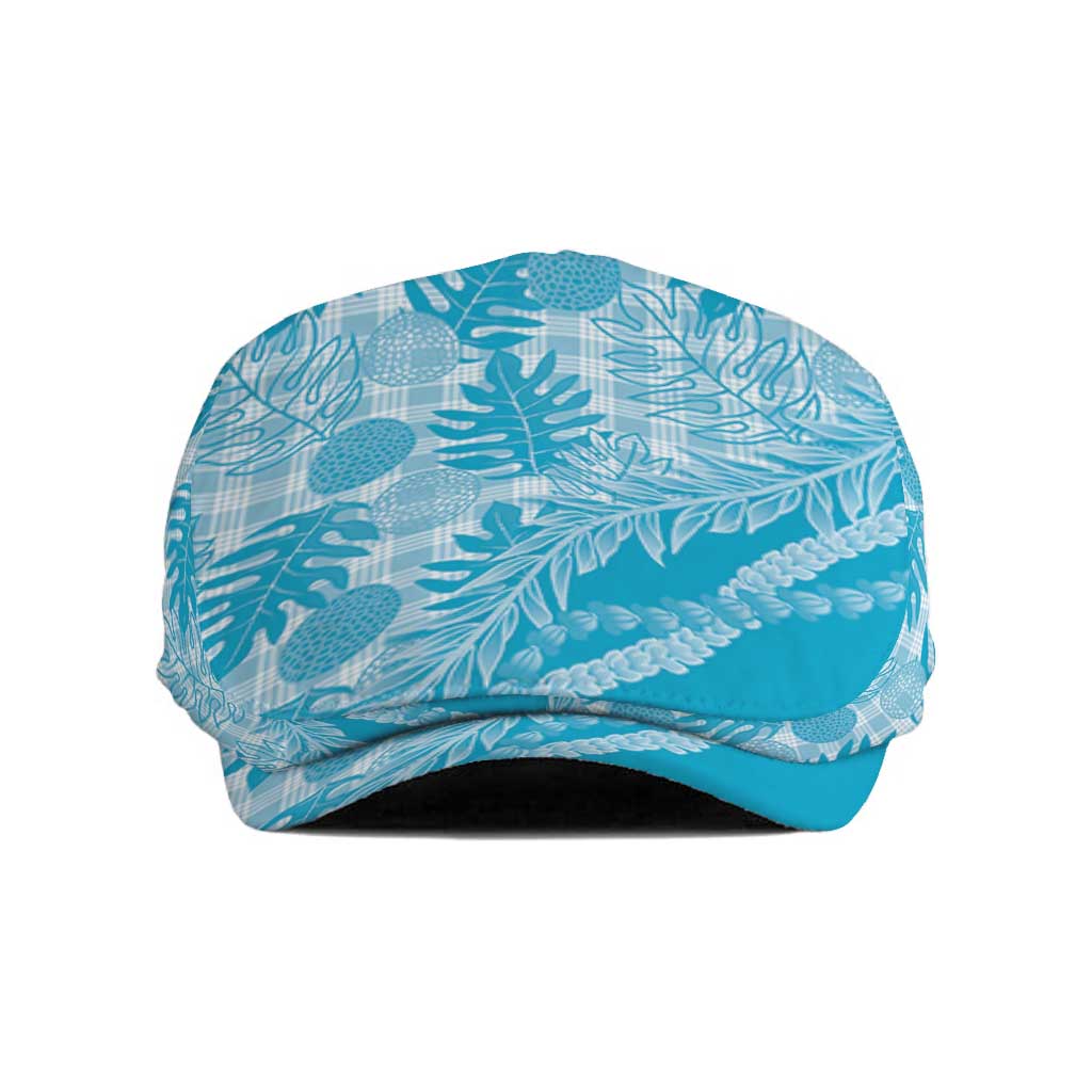 Hawaii Breadfruit Palaka Jeff Hat Polu Maile Lei LT9 Blue - Polynesian Pride