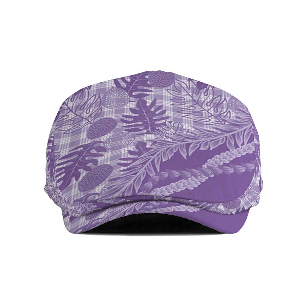 Hawaii Breadfruit Palaka Jeff Hat Poni Maile Lei LT9 Purple - Polynesian Pride