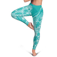 Hawaii Breadfruit Palaka Leggings Polu Opal Maile Lei LT9 - Polynesian Pride