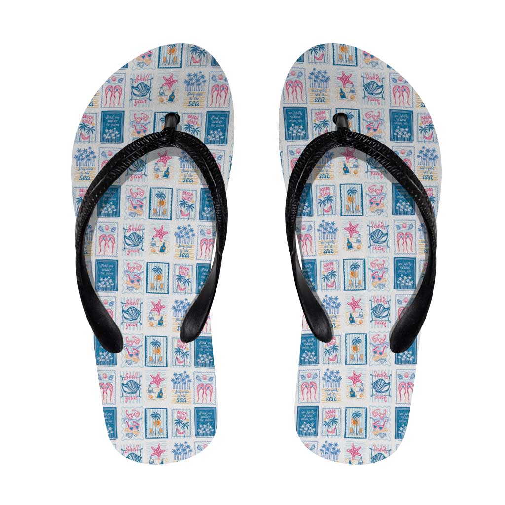 Hawaii Coastal Summer Postcard Flip Flops LT01 Multicolor - Polynesian Pride