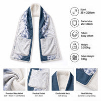 Hawaii Hibiscus Flowers Pocket Scarf Blue Polynesian Pattern LT05 - Polynesian Pride