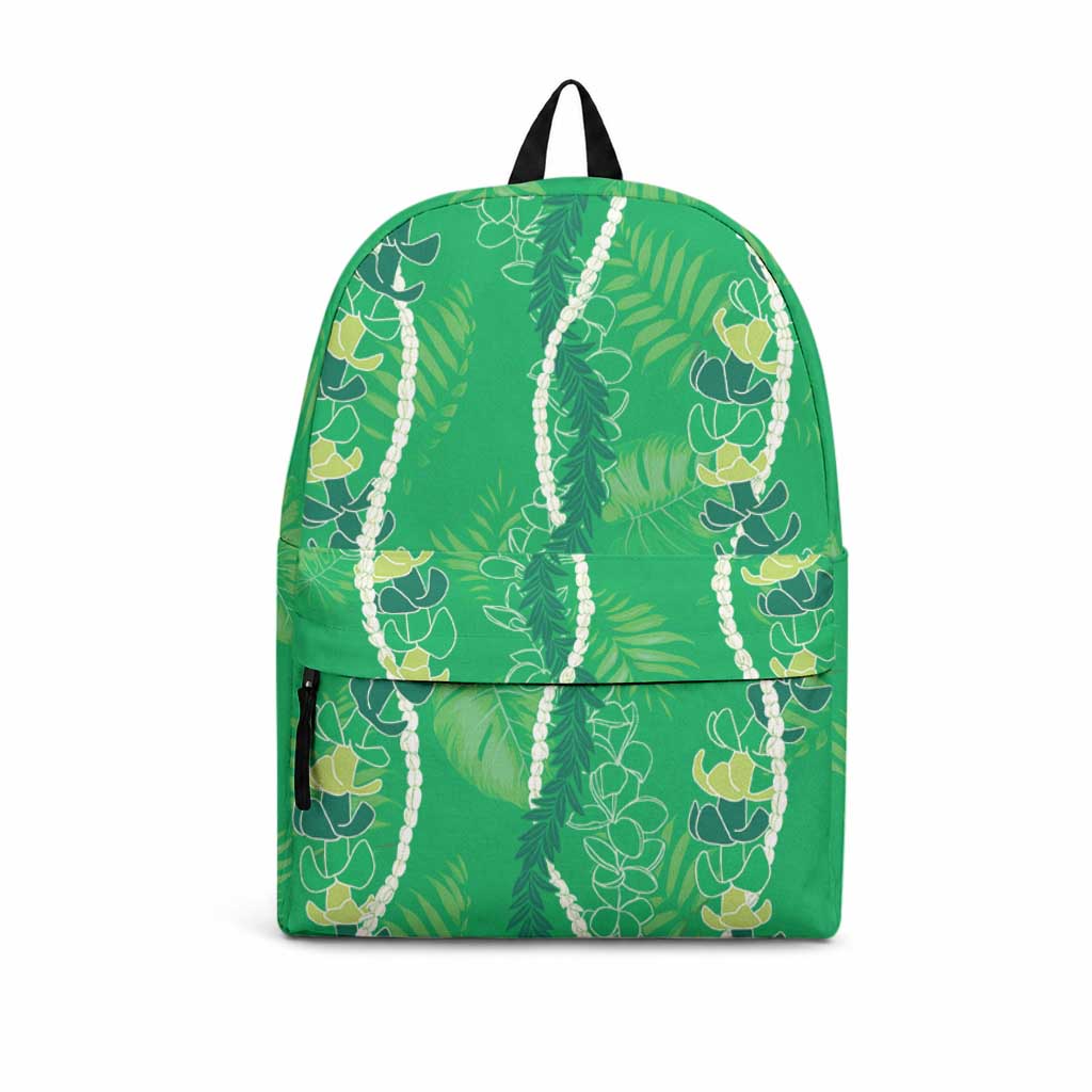 Hawaii Maile Lei Backpack With Green Monstera Pattern LT05 Green - Polynesian Pride