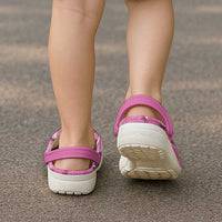 Hawaii Maile Lei Clogs Shoes With Pink Monstera Pattern LT05 - Polynesian Pride