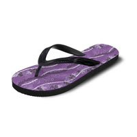 Hawaii Maile Lei Flip Flops With Violet Monstera Pattern LT05 - Polynesian Pride