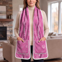 Hawaii Maile Lei Pocket Scarf With Pink Monstera Pattern LT05 One Size 13.7 × 86.6 in (35 × 220 cm) Pink - Polynesian Pride
