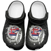 Hawaii Map Flag Spirit Clogs Shoes Flag Polynesian Pattern LT01 Black - Polynesian Pride