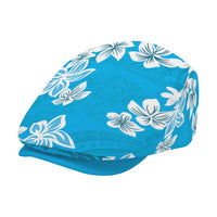 Hawaii Monstera Deliciosa Jeff Hat Blue Plumeria Polynesian Pattern LT05 - Polynesian Pride
