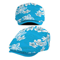 Hawaii Monstera Deliciosa Jeff Hat Blue Plumeria Polynesian Pattern LT05 - Polynesian Pride