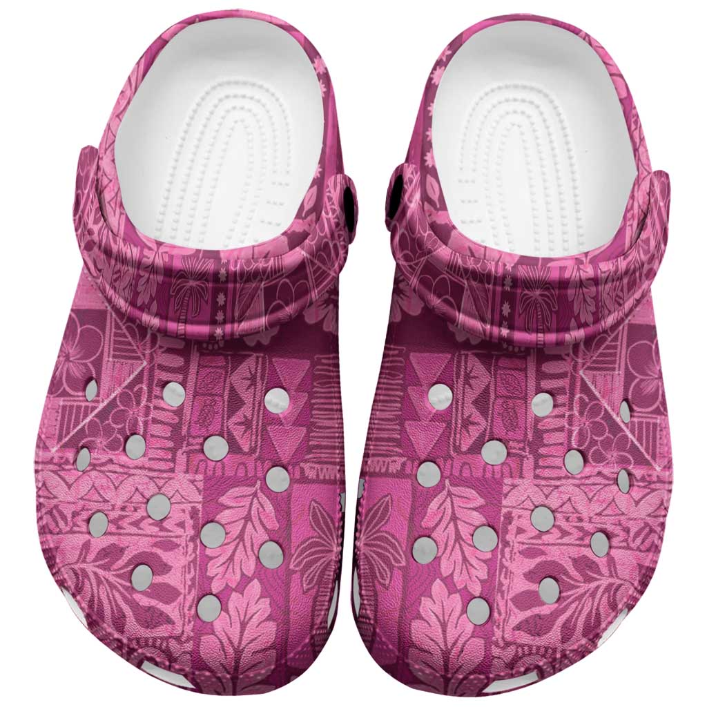 Hawaii Rainforest Beach Tropical Flowers Clogs Shoes LT14 Pink - Polynesian Pride