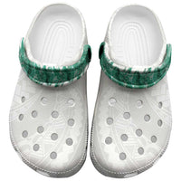 Hawaii Tropical Leaves Clogs Shoes Polynesian Pattern LT01 White - Polynesian Pride