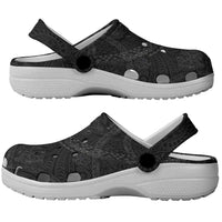 Hawaiian Kakau Art and Hisbiscus Tattoo Clogs Shoes Tribal Pattern-Black Gradient Style LT03 - Polynesian Pride