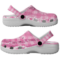 Hawaiian Ohia Lehua Lei Clogs Shoes Plaid Palaka Akala Pattern LT9 - Polynesian Pride