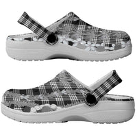 Hawaiian Ohia Lehua Lei Clogs Shoes Plaid Palaka Eleele Pattern LT9 - Polynesian Pride