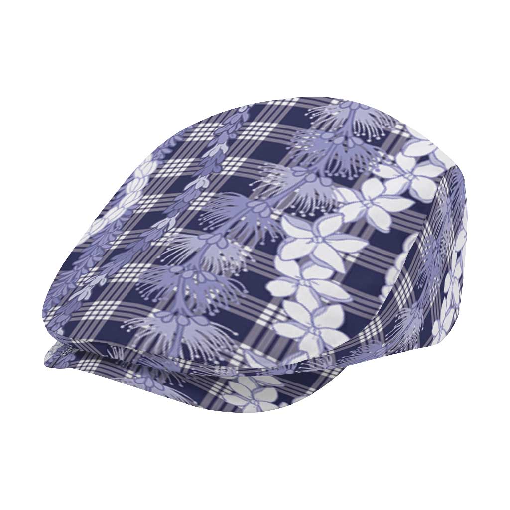 Hawaiian Ohia Lehua Lei Jeff Hat Plaid Palaka Uliuli hohonu Pattern LT9 - Polynesian Pride