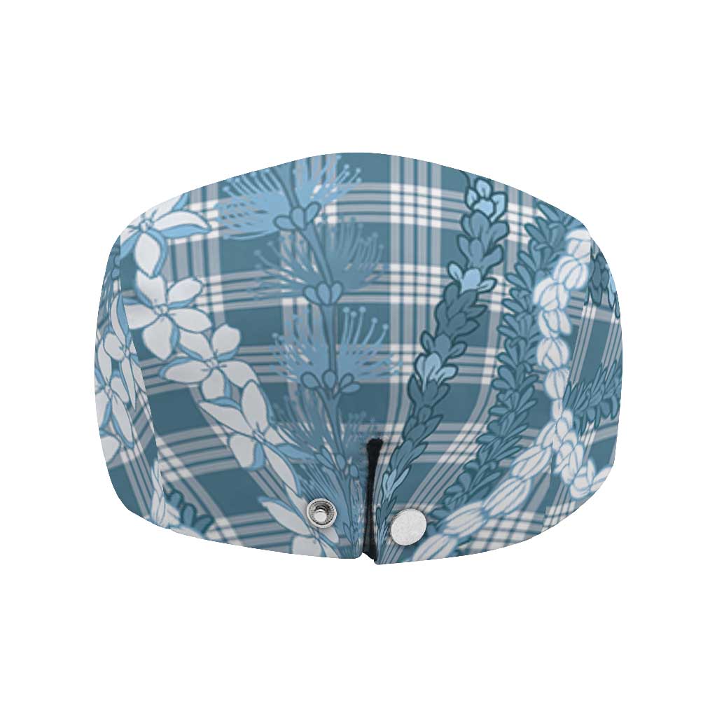 Hawaiian Ohia Lehua Lei Jeff Hat Plaid Palaka Uliuli Omaomao Pattern LT9 - Polynesian Pride