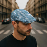 Hawaiian Ohia Lehua Lei Jeff Hat Plaid Palaka Uliuli Omaomao Pattern LT9 - Polynesian Pride