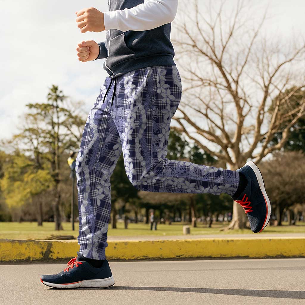 Hawaiian Ohia Lehua Lei Jogger Pants Plaid Palaka Uliuli hohonu Pattern LT9 - Polynesian Pride