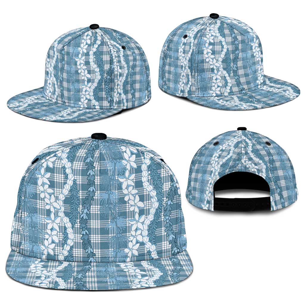 Hawaiian Ohia Lehua Lei Snapback Cap Plaid Palaka Uliuli Omaomao Pattern LT9 - Polynesian Pride