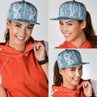 Hawaiian Ohia Lehua Lei Snapback Cap Plaid Palaka Uliuli Omaomao Pattern LT9 - Polynesian Pride