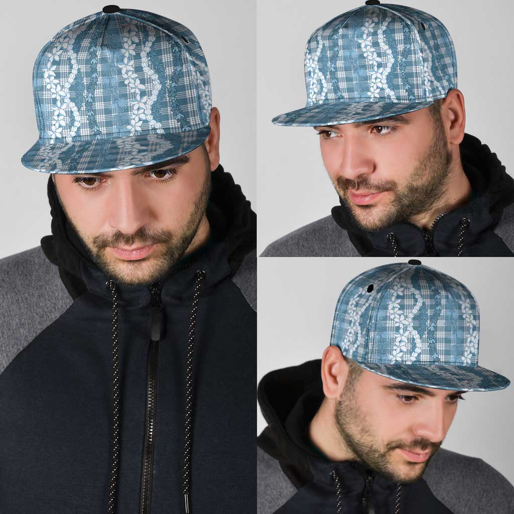 Hawaiian Ohia Lehua Lei Snapback Cap Plaid Palaka Uliuli Omaomao Pattern LT9 - Polynesian Pride