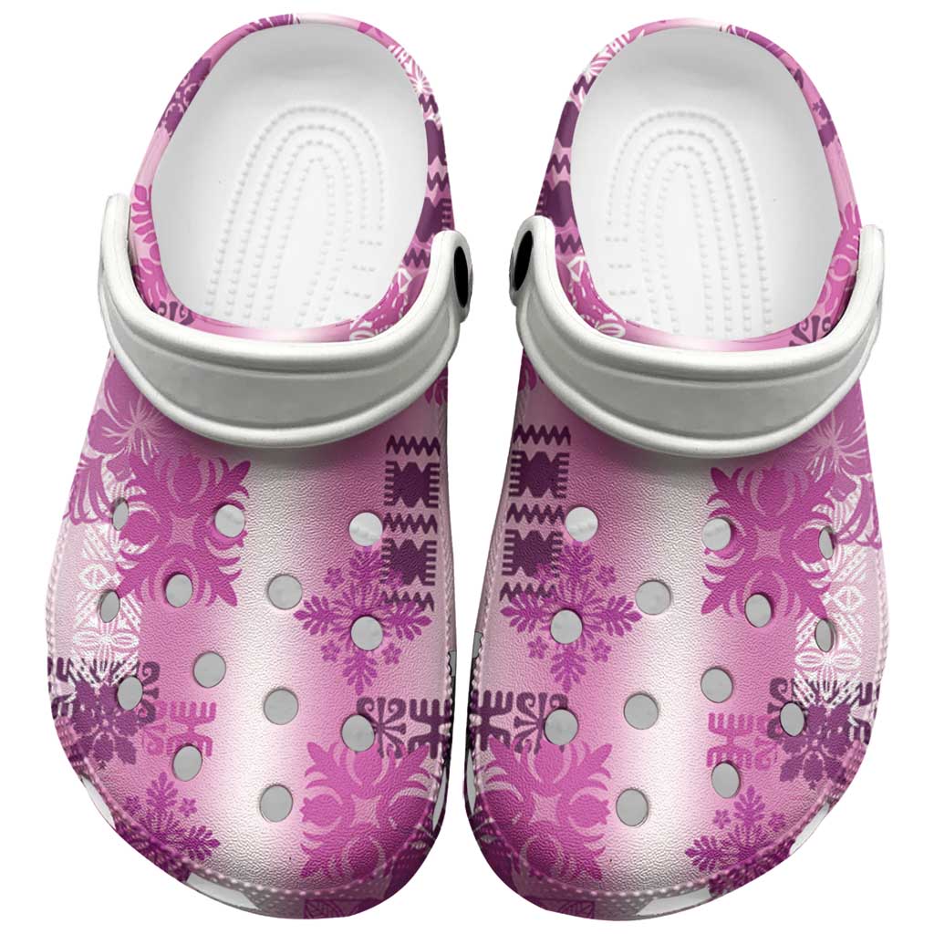 Hawaiian Quilt Clogs Shoes Vintage Pattern Pink LT05 Pink - Polynesian Pride