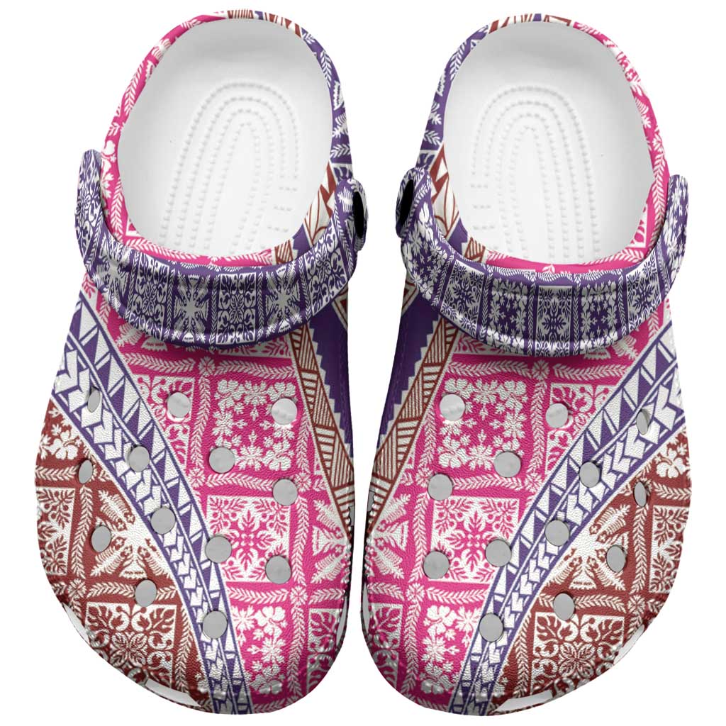 Hawaiian Quilt Pattern Clogs Shoes Sweet Color Mixed LT01 Pink - Polynesian Pride
