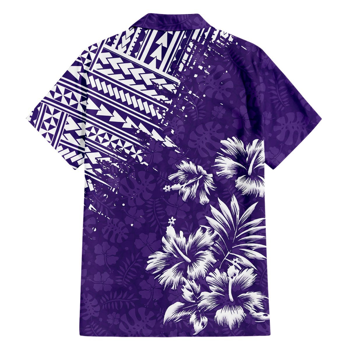 Hawaii Summer Couples Matching Outfits Combo Long Sleeve Dress Mix Polynesian Purple LT6 - Polynesian Pride