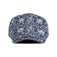 Hibiscus Bloom Island Tribal Waves Jeff Hat Blue Polynesian Pattern