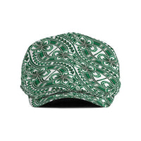 Hibiscus Bloom Island Tribal Waves Jeff Hat Green Polynesian Pattern