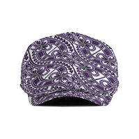 Hibiscus Bloom Island Tribal Waves Jeff Hat Purple Polynesian Pattern