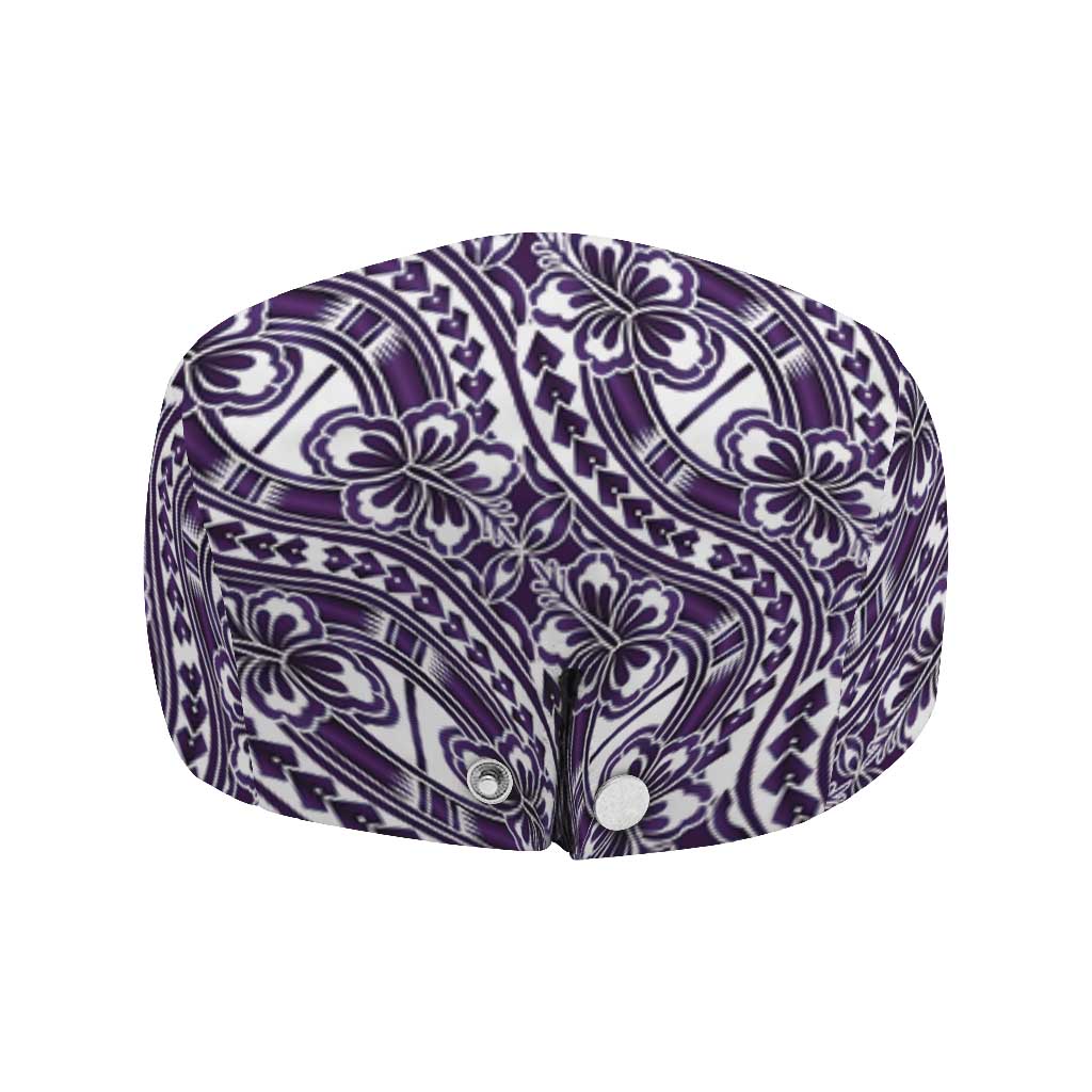Hibiscus Bloom Island Tribal Waves Jeff Hat Purple Polynesian Pattern