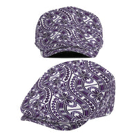 Hibiscus Bloom Island Tribal Waves Jeff Hat Purple Polynesian Pattern
