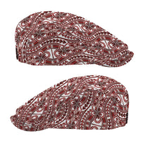 Hibiscus Bloom Island Tribal Waves Jeff Hat Red Polynesian Pattern LT01 - Polynesian Pride