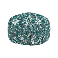 Hibiscus Bloom Island Tribal Waves Jeff Hat Teal Polynesian Pattern LT01 - Polynesian Pride