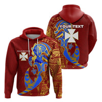Custom Wallis and Futuna Hoodie Polynesian Royal Style LT16 Unisex Red - Polynesian Pride