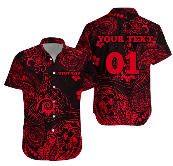 Personalised Hawaii Shaka Polynesian Hawaiian Shirt Unique Style - Red LT8 Unisex Red - Polynesian Pride