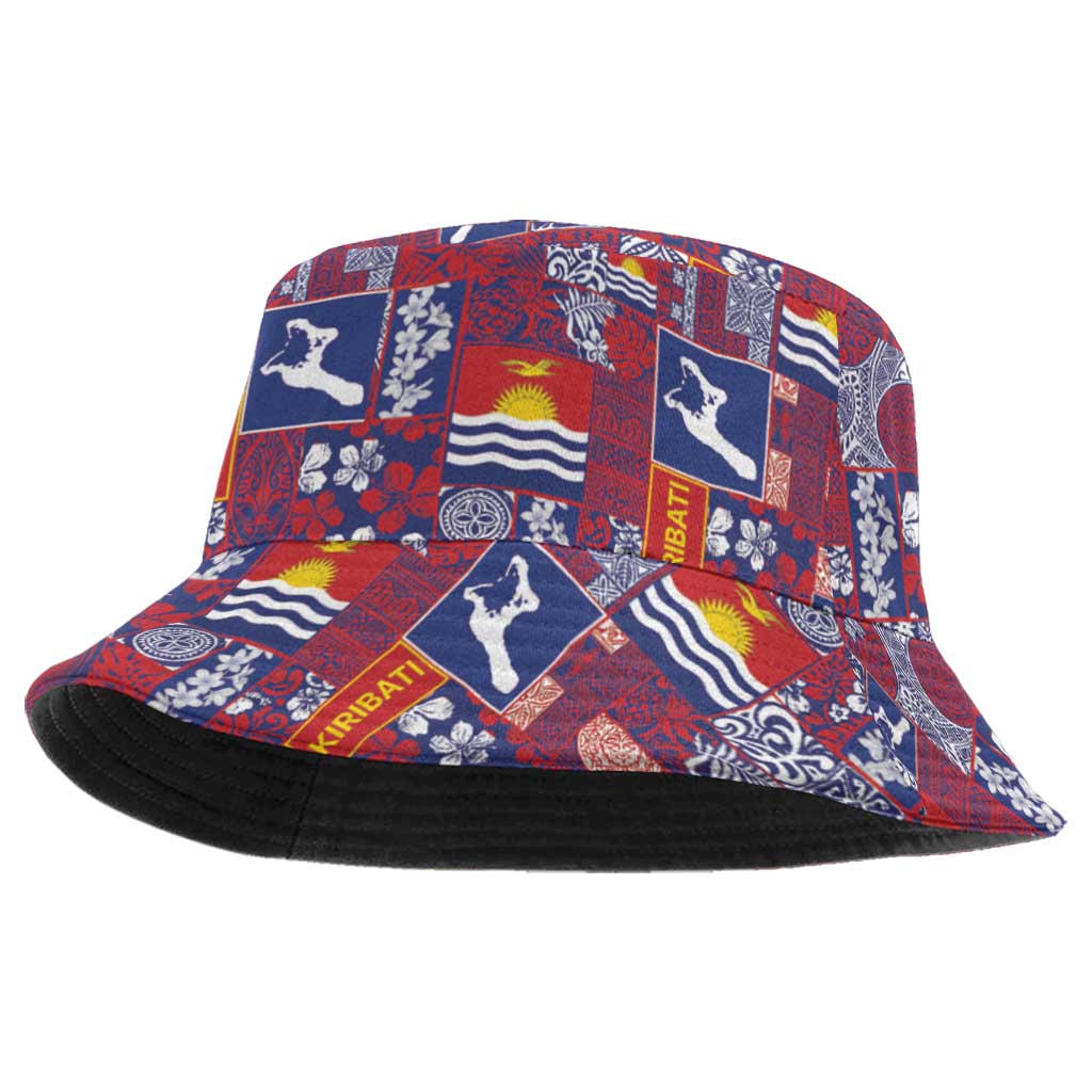 Kiribati Tekeraoi n te Kiritimati Bucket Hat Pacific Patchwork Xmas Vibes LT9 One Size Red - Polynesian Pride