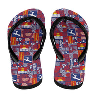 Kiribati Tekeraoi n te Kiritimati Flip Flops Pacific Patchwork Xmas Vibes LT9 - Polynesian Pride