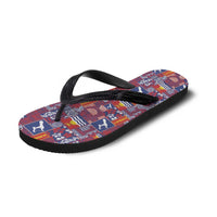 Kiribati Tekeraoi n te Kiritimati Flip Flops Pacific Patchwork Xmas Vibes LT9 - Polynesian Pride