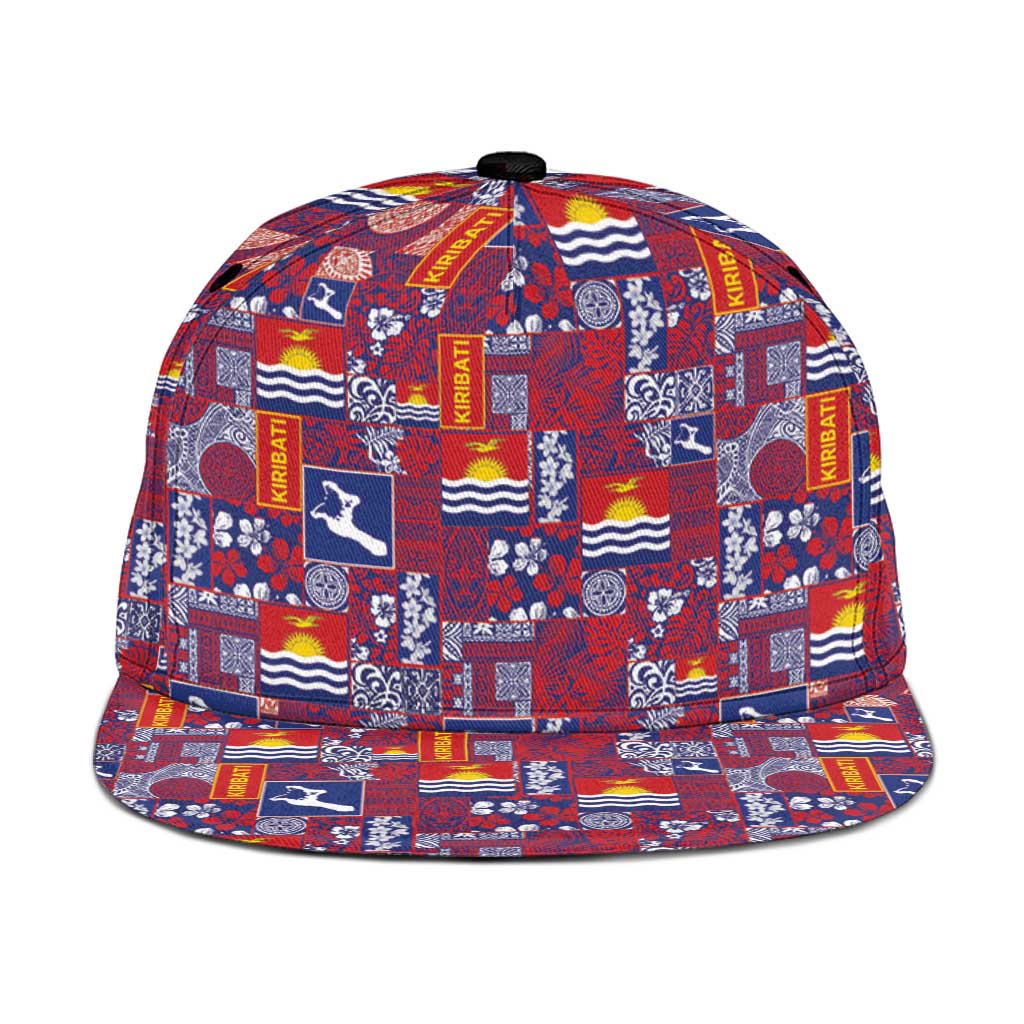 Kiribati Tekeraoi n te Kiritimati Snapback Cap Pacific Patchwork Xmas Vibes LT9 One Size Red - Polynesian Pride