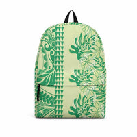 Lime Green Hibiscus Monstera Seamless Kakau Hawaii Backpack