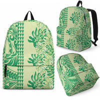 Lime Green Hibiscus Monstera Seamless Kakau Hawaii Backpack