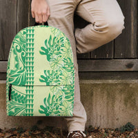 Lime Green Hibiscus Monstera Seamless Kakau Hawaii Backpack