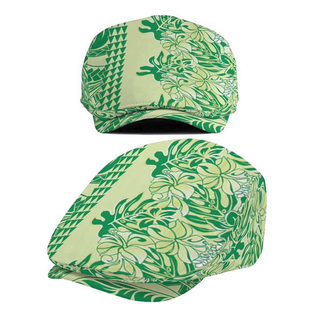 Lime Green Hibiscus Monstera Seamless Kakau Hawaii Jeff Hat