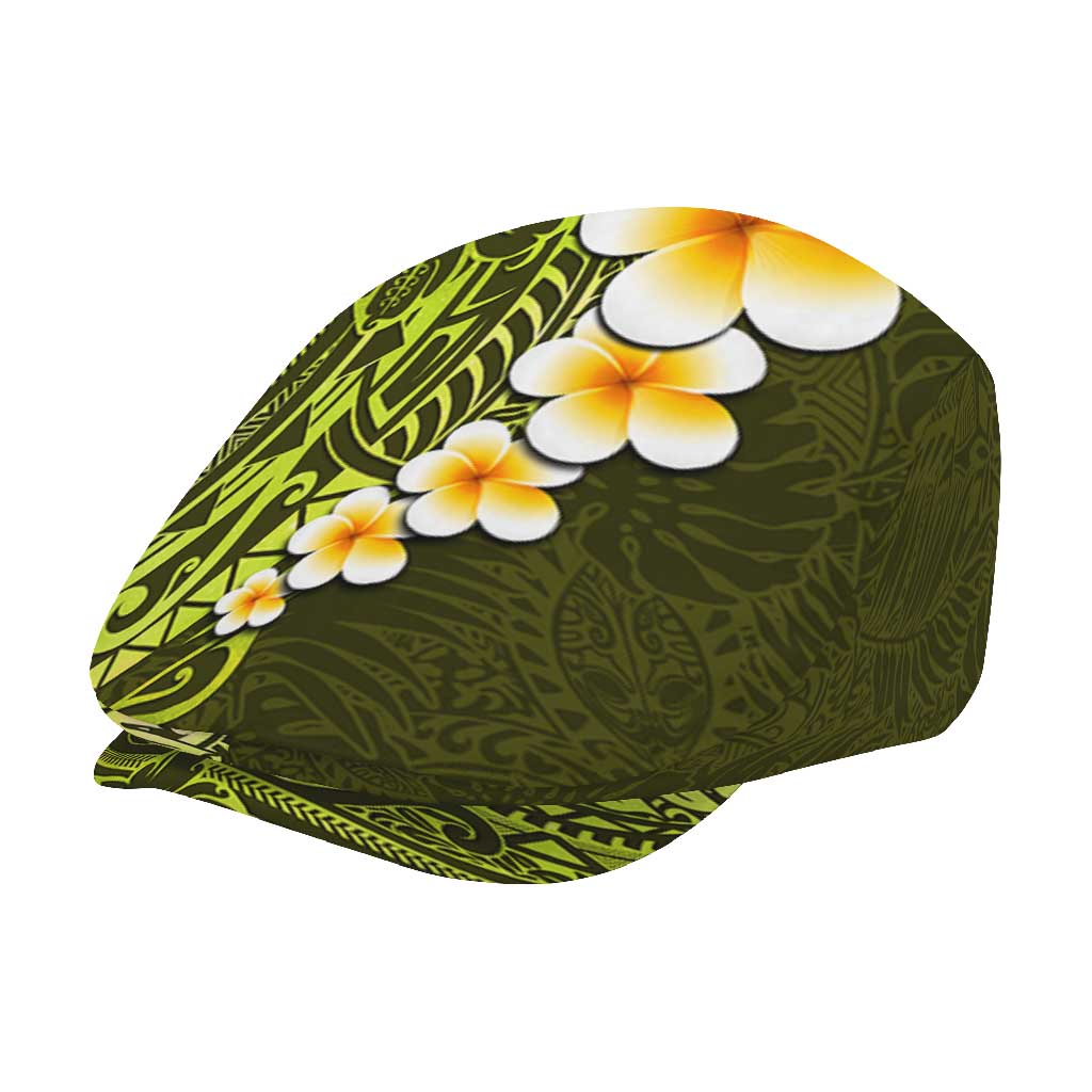 Lime Green Polynesia Jeff Hat Plumeria Tropical Leaves Galaxy Polynesian Art LT14 - Polynesian Pride