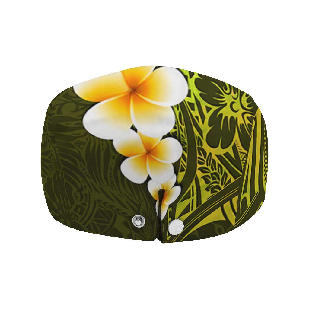Lime Green Polynesia Jeff Hat Plumeria Tropical Leaves Galaxy Polynesian Art LT14 - Polynesian Pride